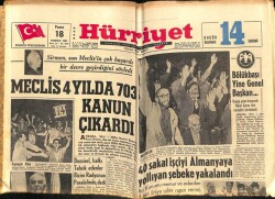 Hürriyet Gazetesi 18 Temmuz 1965 - Meclis 4 Yılda 703 Kanun Çıkardı GZ67473 - 2