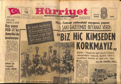 Hürriyet Gazetesi 18 Temmuz 1967 - Kıbrıstaki Rum Meclisi ENOSİS İçin İlk Adımı Attı GZ91748 - 1