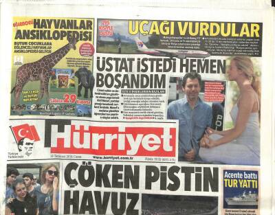 Hürriyet Gazetesi 18 Temmuz 2014 - Çöken Pistin Havuz Problemi GZ104735 - 1