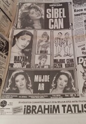 Hürriyet Gazetesi 19 Ağustos 1988 - Başkan Ziya'nın Cesedi Bulundu - Caddebostan Maksim : Sibel Can, Nazan Şoray, Müjde Ar Gazino Afişi GZ134019 - 2