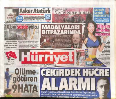Hürriyet Gazetesi 19 Ağustos 2017 - Trumptan Şok Tweet - Dayakçı First Ladynin Başı Şimdi Ciddi Belada GZ124275 - 1
