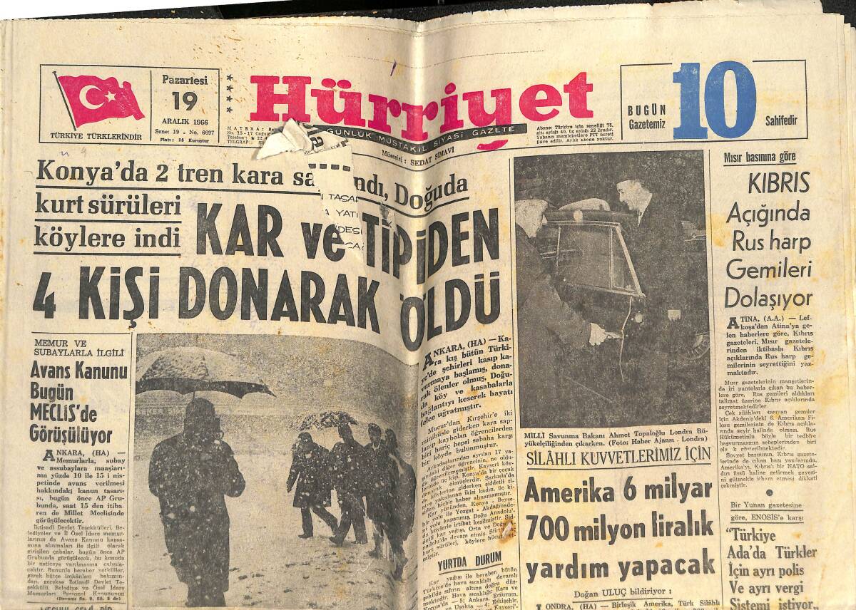 Hürriyet Gazetesi 19 Aralık 1966 - Tekel'e Göre 1967 de Türkiye'de 62 Milyon Litre İçki İçilecek GZ142033 - 1