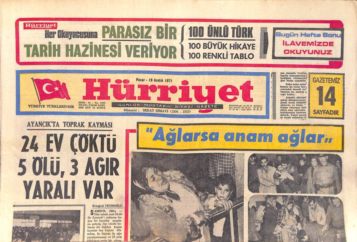 Hürriyet Gazetesi 19 Aralık 1971 - Jackie Ayrılmak İsterse Onasssis 300 Milyon Ödeyecek - Galatasaray Rayına Oturdu GZ156905 - 1