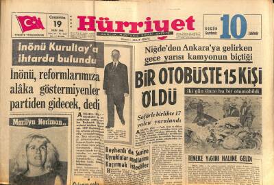 Hürriyet Gazetesi 19 Ekim 1966 - Peruda Zelzeleden En Az 100 Kişi Öldü GZ117462 - 1