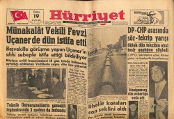 Hürriyet Gazetesi 19 Eylül 1958 - Münakalat Vekili Fevzi Uçaner de Dün İstifa Etti GZ68877 - 1