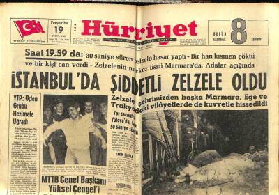 Hürriyet Gazetesi 19 Eylül 1963 - İstanbulda Şiddetli Zelzele Oldu, Milli Takımı Polonyaya Uğurladık GZ55007 - 1