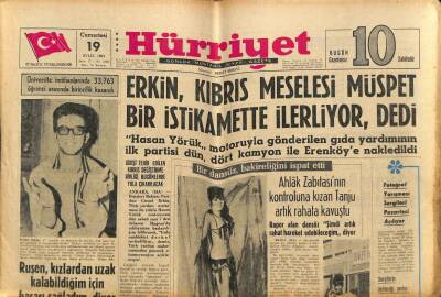 Hürriyet Gazetesi 19 Eylül 1964 - Erkin,Kıbrıs Meselesi Müspet Bir İstikamette İlerliyor ,dedi GZ81860 - 1