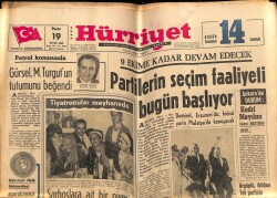 Hürriyet Gazetesi 19 Eylül 1965 - Partilerin Seçim Faaliyeti Bugün Başlıyor GZ67716 - 1
