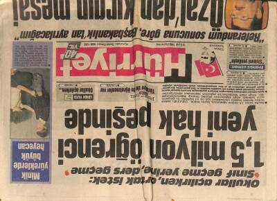 Hürriyet Gazetesi - 19 Eylül 1988 - Özaldan Kırgın Mesaj GZ99335 - 1
