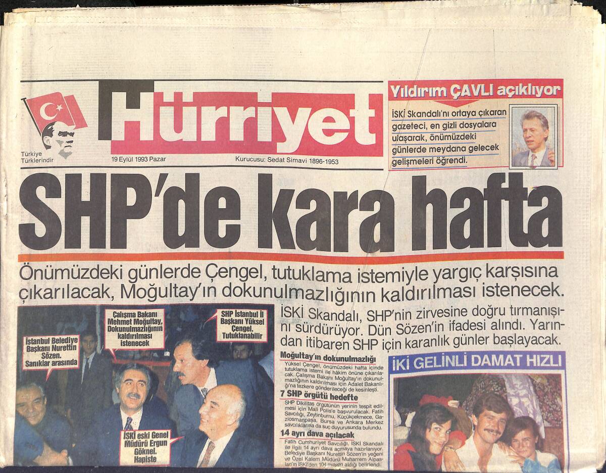 Hürriyet Gazetesi 19 Eylül 1993 - Cavit Çağlar'ın Yeni Marifeti - Küçük Engin Can Annesinin İzinde GZ3141 - 1