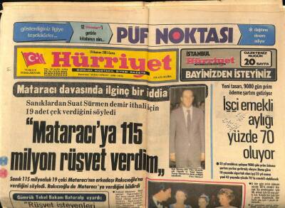 Hürriyet Gazetesi 19 Haziran 1981 - Haliç Uçağı Kahramanlarına Plaket Verildi GZ81555 - 1