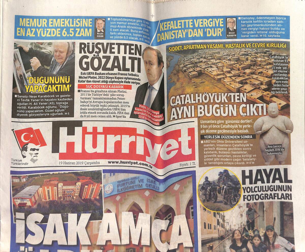 Hürriyet Gazetesi 19 Haziran 2019 - Araklıyı Sel Vurdu - Onyekuru'da Mutlu Son Yakın GZ153330 - 1
