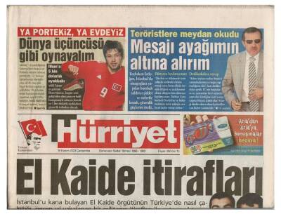 Hürriyet Gazetesi 19 Kasım 2003 - Başbakan Erdoğan, İstanbuda Sinagoglara Yapılan Bombalı Saldırıyı Şiddet ve Nefretle Kınadı GZ48011 - 1