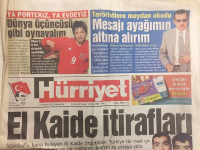 Hürriyet Gazetesi 19 Kasım 2003 - Ya Portekiz,Ya Evdeyiz,El Kaide İtirafları GZ27697 - 1