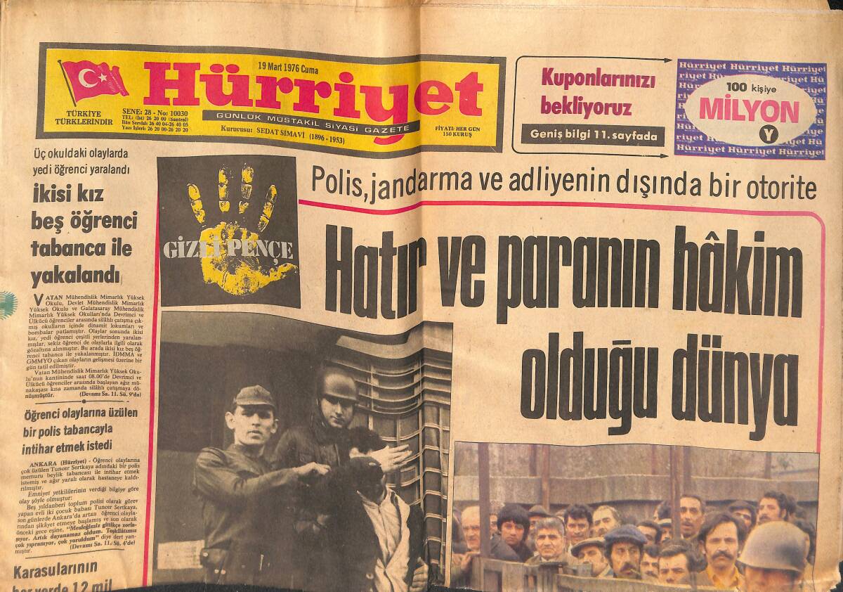 Hürriyet Gazetesi 19 Mart 1976 - Milyoner İşadamı İbrahim Sevin Spor Yaparken Can Verdi GZ134666 - 1