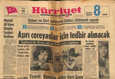 Hürriyet Gazetesi 19 Nisan 1963 - Roma Havaalanından 300 Kilo Plâtin Çalındı GZ117494 - 1