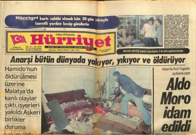 Hürriyet Gazetesi 19 Nisan 1978 - Malatyada Sokağa Çıkma Yasağı Kondu GZ88443 - 1