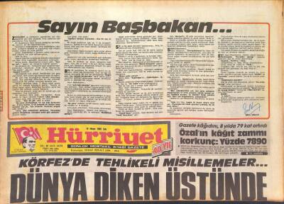 Hürriyet Gazetesi 19 Nisan 1988 - Oktay Rifatı Kaybettik - Perran Kutman Vergi Rekortmeni - Bülent Ersoy Diz Çökerek Makberi Söyledi GZ126807 - 1
