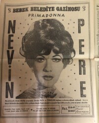Hürriyet Gazetesi 19 Ocak 1969 - Bebek Belediye Gazinosu Dev Boy Nevin Pere Afişi * Zeki Mürenin Son 7 Galası GZ119075 - 2