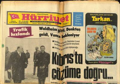 Hürriyet Gazetesi 19 Ocak 1978 - Trafik Hızlandı Kıbrısta Çözüme Doğru GZ97451 - 1