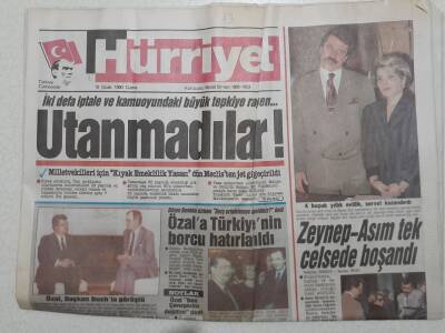 Hürriyet Gazetesi - 19 Ocak 1990 - Asım Ve Zeynep Özal Boşandılar GZ111633 - 1