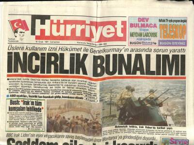 Hürriyet Gazetesi 19 Ocak 1991 - Bülent Ecevit Türkiye Fiilen Savaşa Girdi GZ60916 - 1