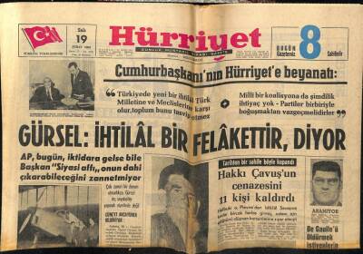 Hürriyet Gazetesi 19 Şubat 1963 - Cemal Gürsel,İhtilal Felakettir GZ54907 - 1