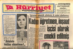 Hürriyet Gazetesi 19 Şubat 1972 - Kadın Öğretmen İşçi Olarak Emekli Edilmiş GZ103465 - 1