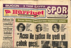 Hürriyet Gazetesi 19 Şubat 1973 - Bayan Sunay Çankayadan Taşınmayı Anlattı GZ70632 - 2