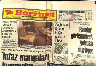 Hürriyet Gazetesi 19 Şubat 1981 - Rumlar Görüşmeleri Yokuşa Sürüyor GZ58628 - 1