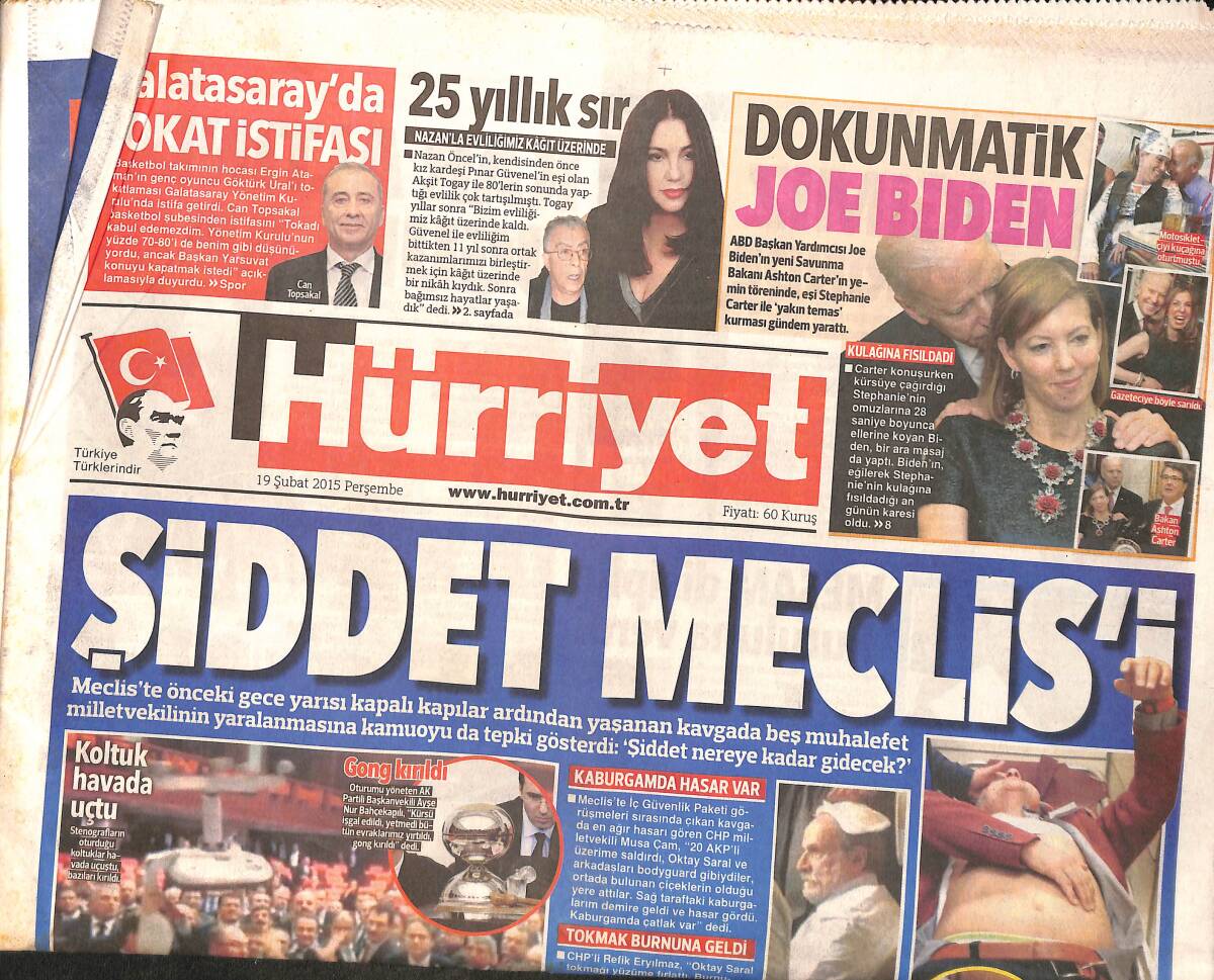 Hürriyet Gazetesi 19 Şubat 2015 - Fikret Şeneş , Kar Altında Uğurlandı - MİT'ten IŞİD İçin Alarm GZ160221 - 1