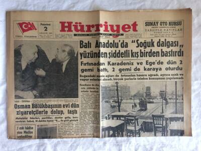 Hürriyet Gazetesi 2 Aralık 1957 - Nuri Sait Paşa Ankaraya Geldi GZ73449 - 1