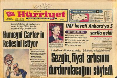 Hürriyet Gazetesi 2 Aralık 1979 - Humeyni Carterin Kellesini İstiyor GZ116927 - 1