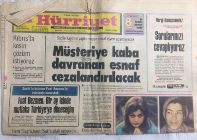 Hürriyet Gazetesi 2 Aralık 1980 - Eroin Sinema Güzelini Mahfetti,Melek Ayberk - GZ19825 - 1