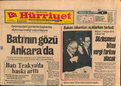 Hürriyet Gazetesi 2 Aralık 1981 - Beşiktaşta Aslanlar Sakat GZ119129 - 1