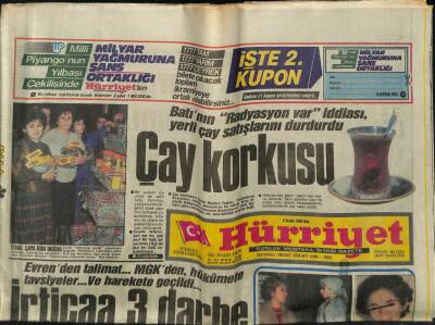 Hürriyet Gazetesi 2 Aralık 1986 - Batının Radyasyon Var İddiası , Yerli Çay Satışlarını Durdurdu GZ88231 - 1