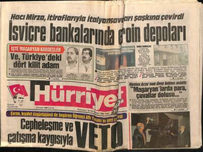 Hürriyet Gazetesi 2 Aralık 1988 - İsviçre Bankalarında Eroin Depoları GZ64378 - 2