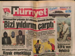 Hürriyet Gazetesi 2 Aralık 1989 - Memurlar Yüzde 25 Zammı Komik Buldu Bizi Yıldırım Çarptı GZ62386 - 1