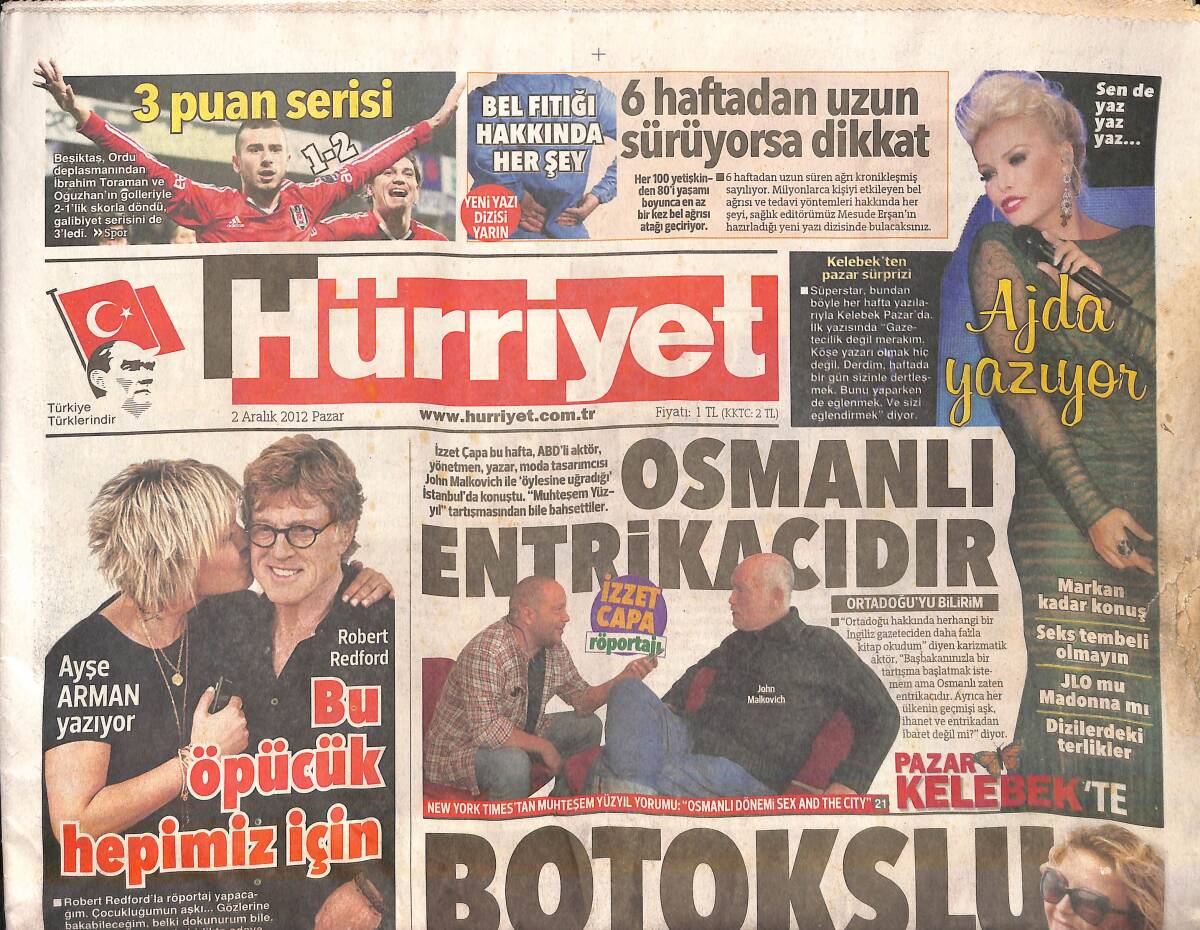 Hürriyet Gazetesi 2 Aralık 2012 - Cemil Çiçek'ten Sağduyu Çağrısı - Kuşadası Yetenekli İsmail İçin Ağladı GZ159654 - 1