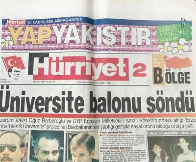 Hürriyet Gazetesi 2 Bölge Eki 13 Ekim 1994-Üniversite Balonu Söndü GZ36682 - 1