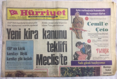 Hürriyet Gazetesi 2 Ekim 1977 - Yeni Kira Kanunu Teklifi Mecliste,Mehmetçik Nato Tatbikatında - GZ19935 - 1