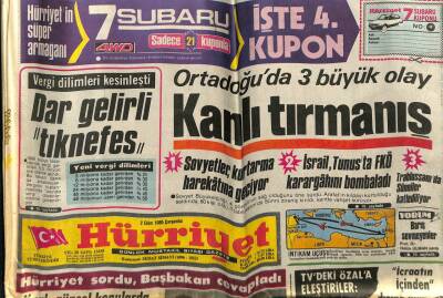 Hürriyet Gazetesi 2 Ekim 1985 - Doğum Günü Hediyesi GZ55047 - 1