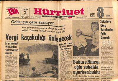 Hürriyet Gazetesi 2 Eylül 1963 - Milyoner Akarın Deniz Motoru Dün İnfilak Etti GZ72003 - 1