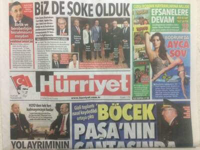 Hürriyet Gazetesi 2 Eylül 2016 - Gizli Toplantıda Böcek Paşanın Çantasından Çıktı GZ29218 - 1