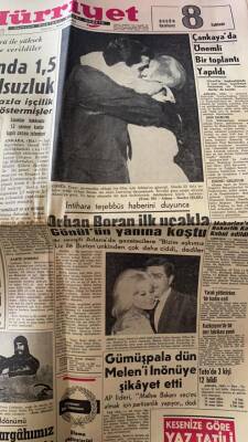 Hürriyet Gazetesi 2 Haziran 1964 - Orhan Boran İlk Uçakla Gönül Yazarın Yanına Koştu GZ68757 - 2
