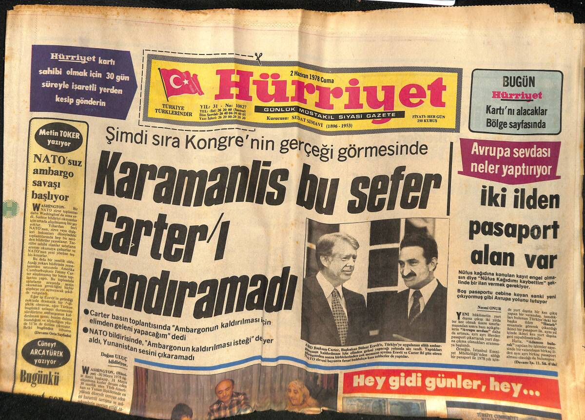 Hürriyet Gazetesi 2 Haziran 1978 - Evi Bombalanan Antakya MHP Belediye Başkanı'nın Eşinin Ayakları Koptu - Bursaspor Sahipsiz GZ133257 - 1