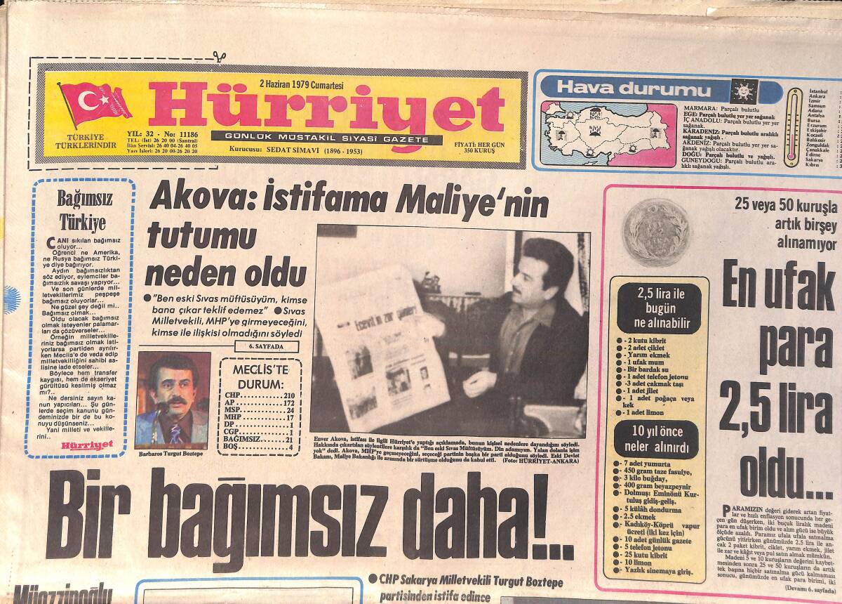 Hürriyet Gazetesi 2 Haziran 1979 - Mediha Şen Ve Füsun Önal Mehmetçikle Kucaklaştılar - Muhammed Ali Tanınmayacak Hale Geldi GZ156748 - 1