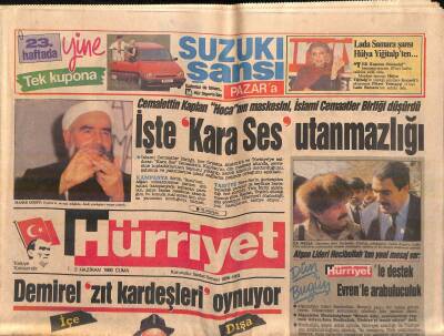 Hürriyet Gazetesi 2 Haziran 1989 - Zuhal Olcaya Büyük Ödül - Demirel Zıt Kardeşleri Oynuyor GZ119030 - 1