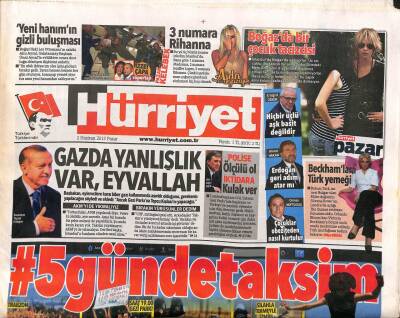 Hürriyet Gazetesi 2 Haziran 2013 - Alex Ben Bilmem Aziz Başkan Bilir - Rubinli Gökhan Töre Beşiktaşa Doğru GZ106262 - 1