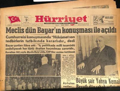 Hürriyet Gazetesi 2 Kasım 1958 - Büyük Şair Yahya Kemal Beyatlı Dün Sabah Vefat Etti GZ85586 - 1